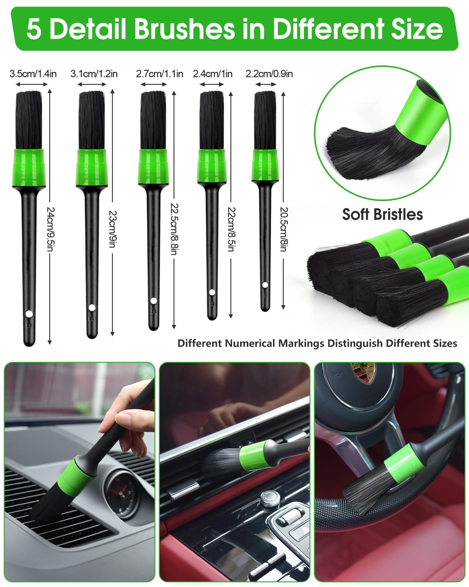 21 piece car cleaning kit car detailing brush