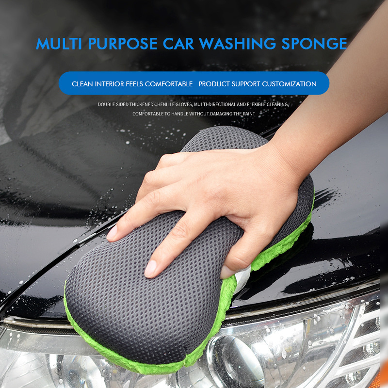 Premium Grade Microfiber Car Wash Sponge Multi-Use Dish Cleaning Sponge Kitchen