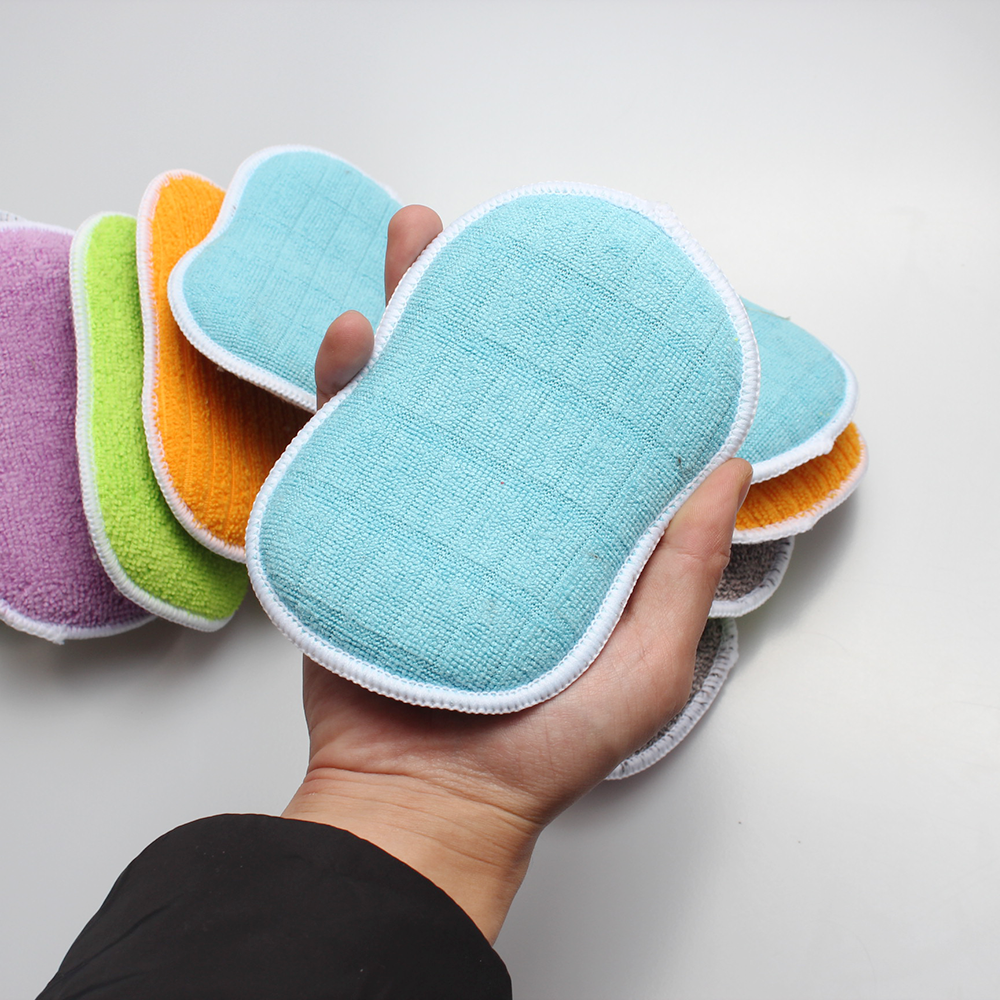 Multi-Purpose Kitchen Microfiber Scrub Sponges Scouring Dishes Cleaning Pads