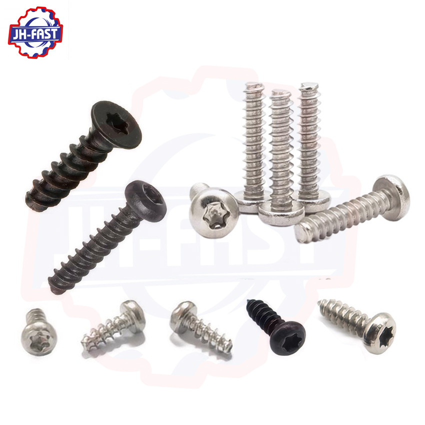 Custom stainless steel black torx thread forming screws for plastic flat truss pan head wood deck self tapping screw torx screw