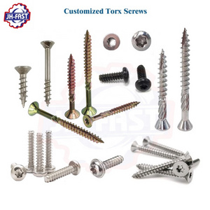 Custom stainless steel black torx thread forming screws for plastic flat truss pan head wood deck self tapping screw torx screw