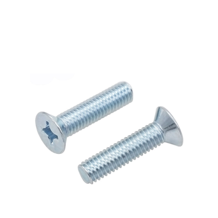 High Quality Customized Machine Stainless steel carbon Steel Blue/white Zinc plated Cross Recessed Countersunk Head Screws