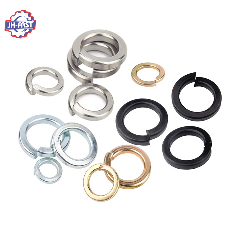 Custom black Oxide galvanized Plating Metal steel Stainless Steel 304 316 plain Thin Shim Square Split Spring Lock Flat Washer