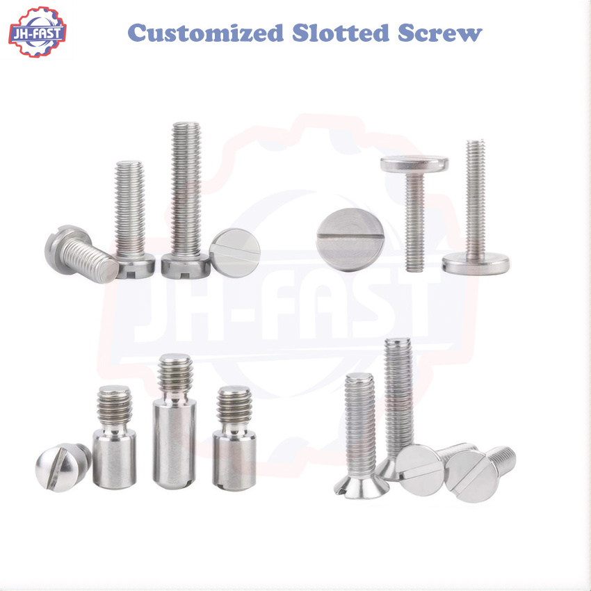 Fastener manufacturer customized screw brass carbon stainless steel custom logo Slotted shoulder non-standard machine screw