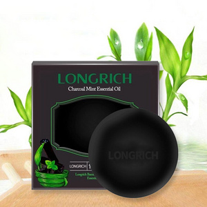 Longrich private label Cool feel summer bamboo charcoal essential oil addition whitening  natural organic face soap black soap