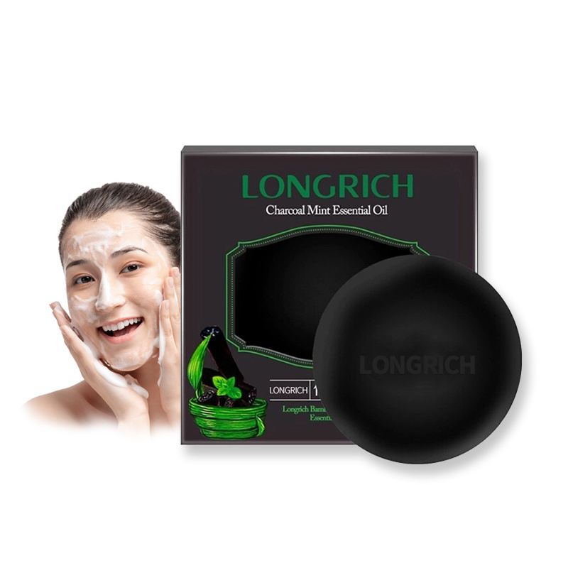 Longrich private label Cool feel summer bamboo charcoal essential oil addition whitening  natural organic face soap black soap