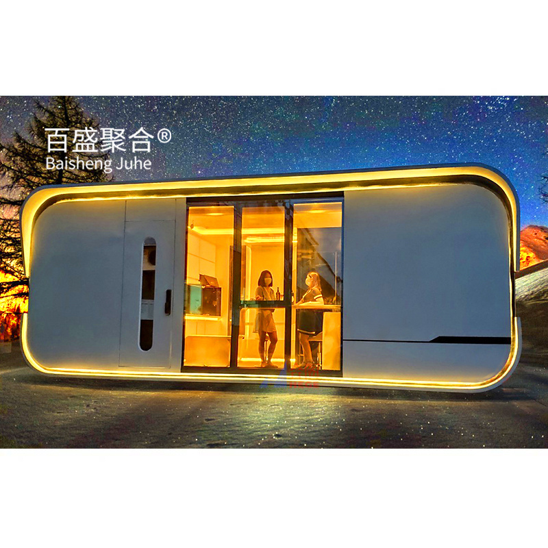 20ft 40ft Modern Modular Shipping Prefab Container Pod Shaped Movable Container Cabin House Office Portable Apple Home