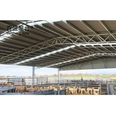 Fast construction low cost prefab light steel structure cattle cow goat sheep shed for sale