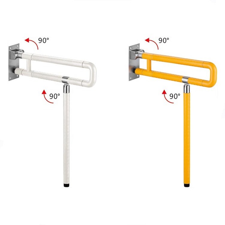 JHL Anti slip wall mounted shower toilet bathroom handrail safety folding swing up abs grab bars for disabled elderly