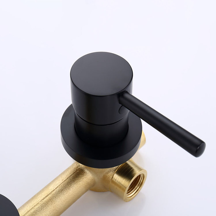 Brass single handle bathroom water taps matte black wall mounted concealed basin mixer faucet