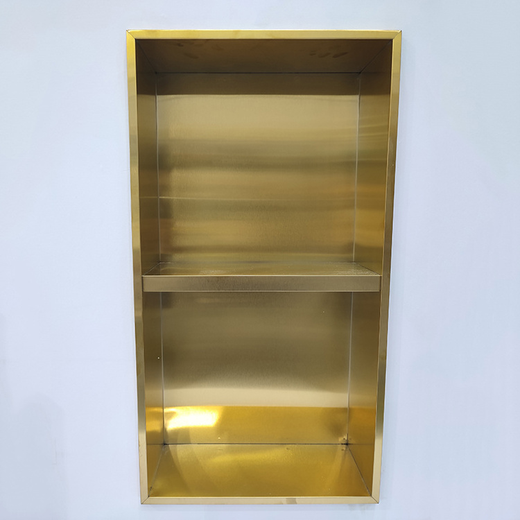 Norye sus304 stainless steel living room TV storage niche recessed square wall mounted gold shower niche