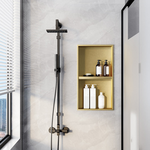 Norye sus304 stainless steel living room TV storage niche recessed square wall mounted gold shower niche