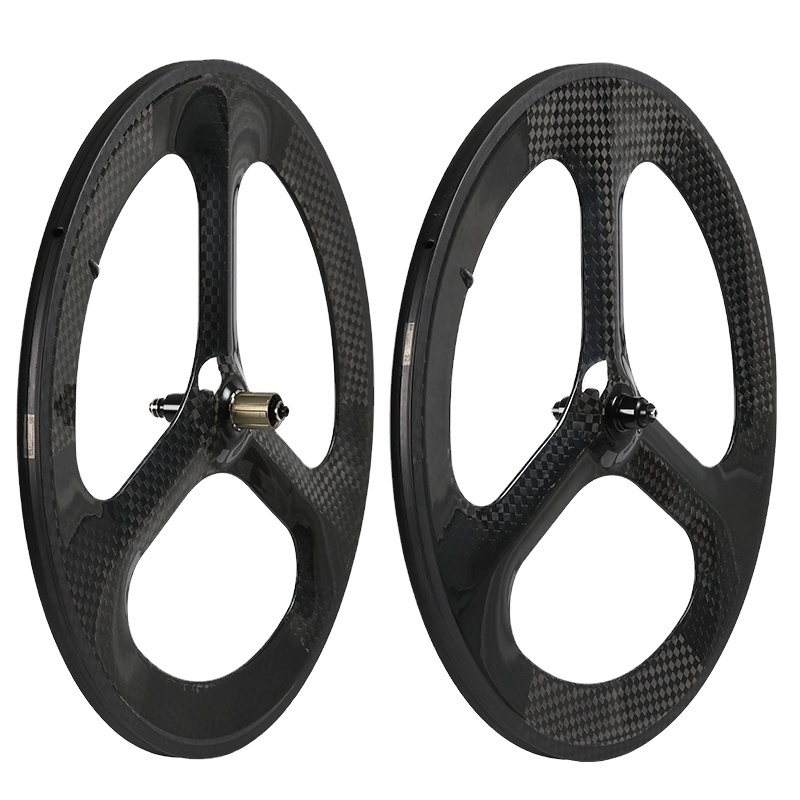 Customized China Hot Sale 3 Spoke Bicycle Whee Carbon 700c Width20.4mm Carbon Road Bike 3 Spokes Wheel Rim