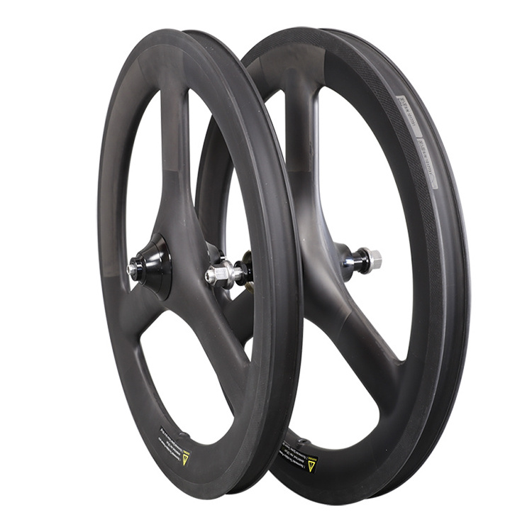 Customized China Hot Sale 3 Spoke Bicycle Whee Carbon 700c Width20.4mm Carbon Road Bike 3 Spokes Wheel Rim