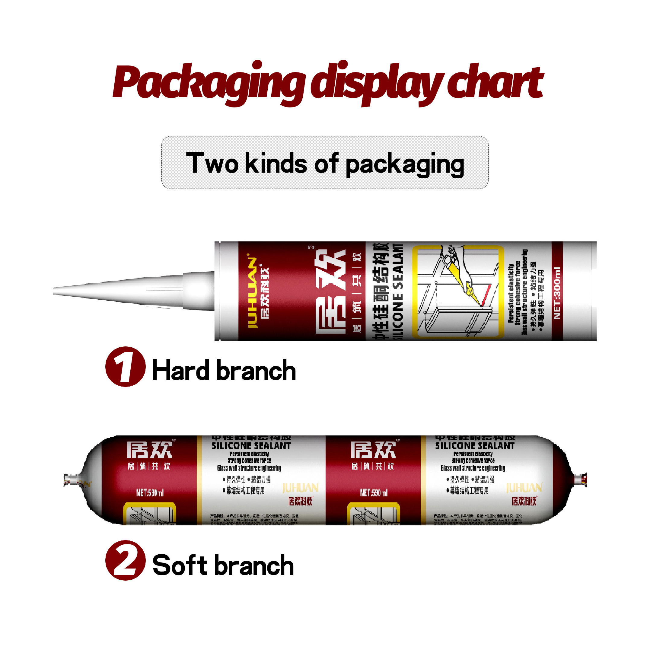 JUHUAN Neutral Structural Adhesive Large Glass Curtain Wall Structural Adhesive Silicone Sealant