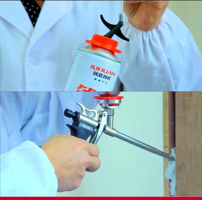 Polyurethane pu foam insulation aluminum alloy dispensing caulking spray gun