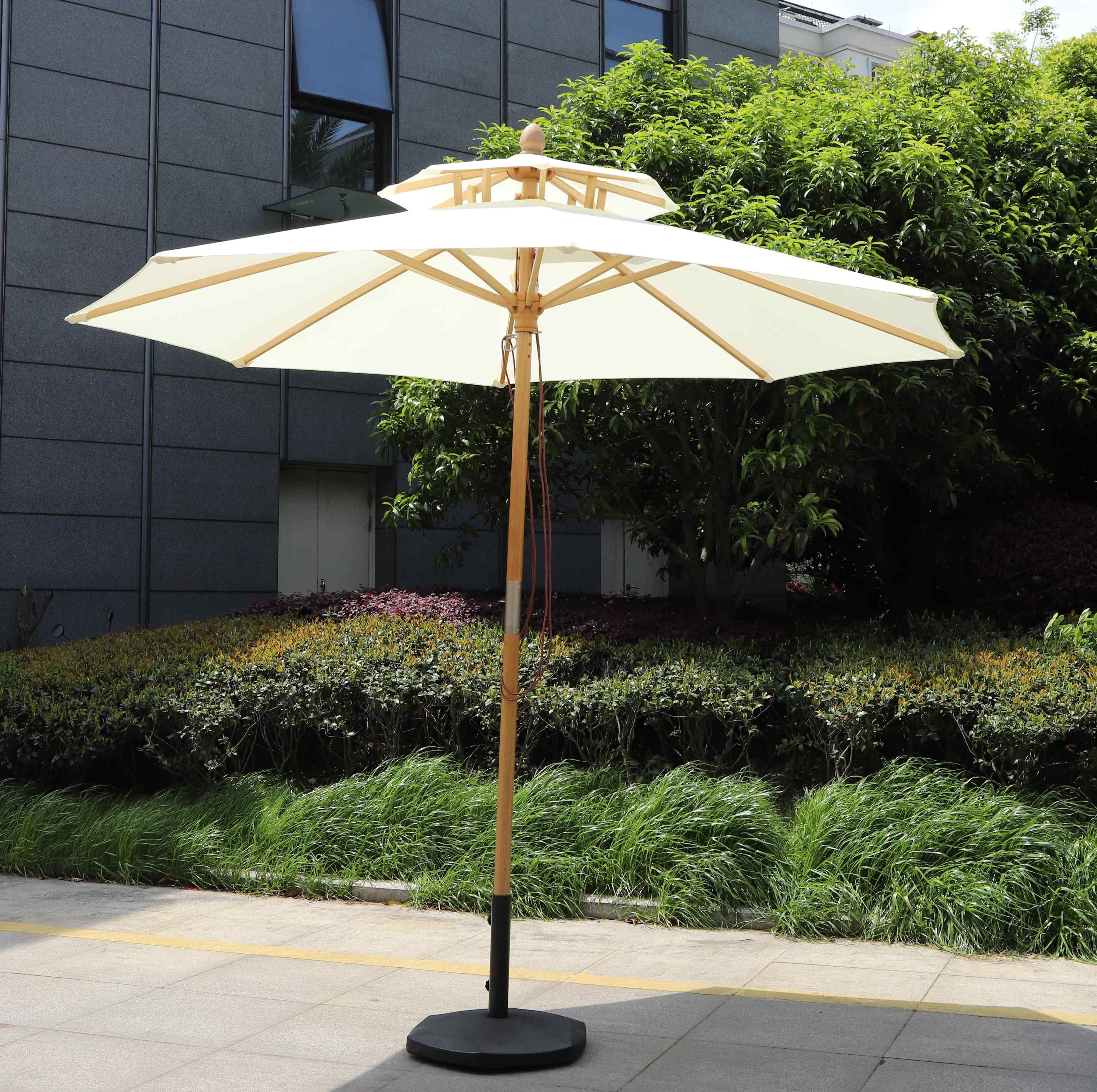 Welding umbrella shade pool beach wood outdoor garden parasol umbrella