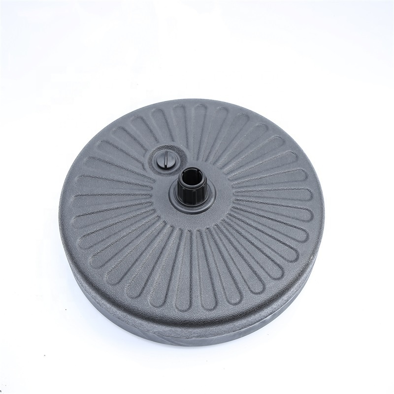 New Design 21 Kgs  Round Resin Plastic Concrete Umbrella Base Black Parasol Base for Patio Outdoor Furniture