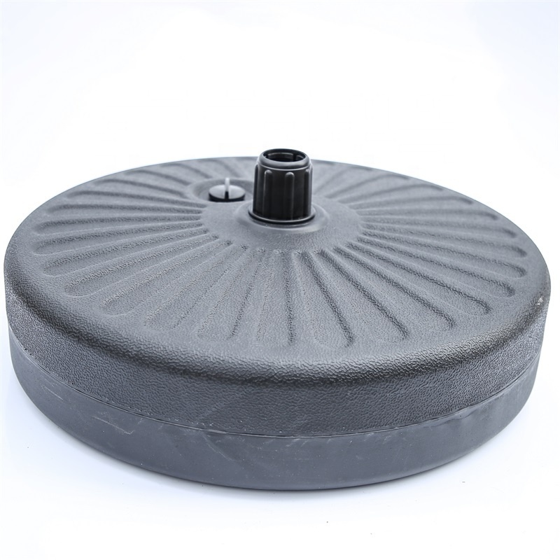 New Design 21 Kgs  Round Resin Plastic Concrete Umbrella Base Black Parasol Base for Patio Outdoor Furniture