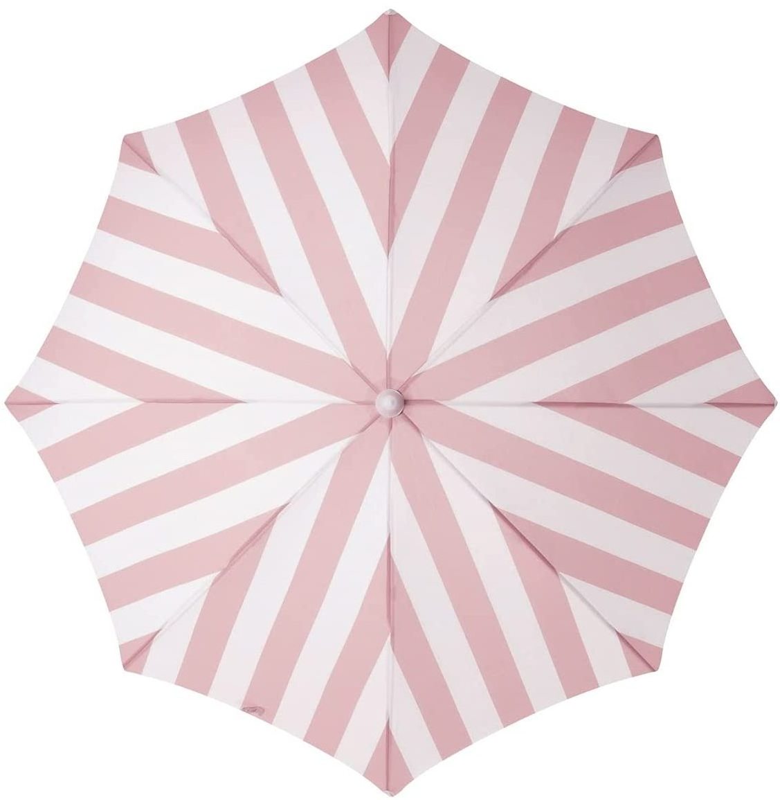 Pink and White stripe Chic Prints & Cute Fringe-Sturdy Premium Steel Pole Easy to Use & Carry  Tassel Parasol