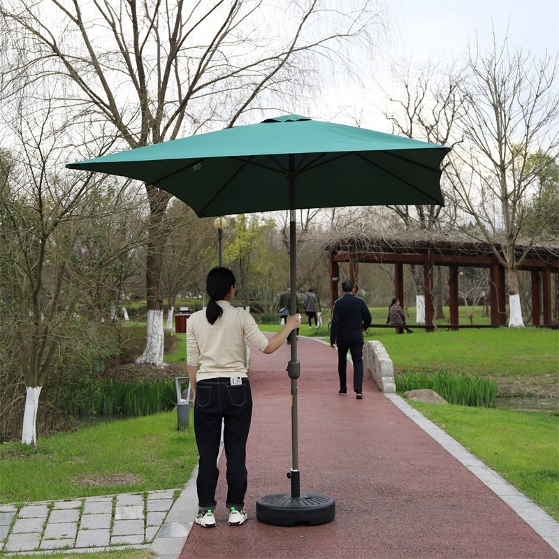 Hot Sale 2x3M Factory Commercial Offset Large Patio Outdoor Canopy Rectangular Garden Umbrella Green