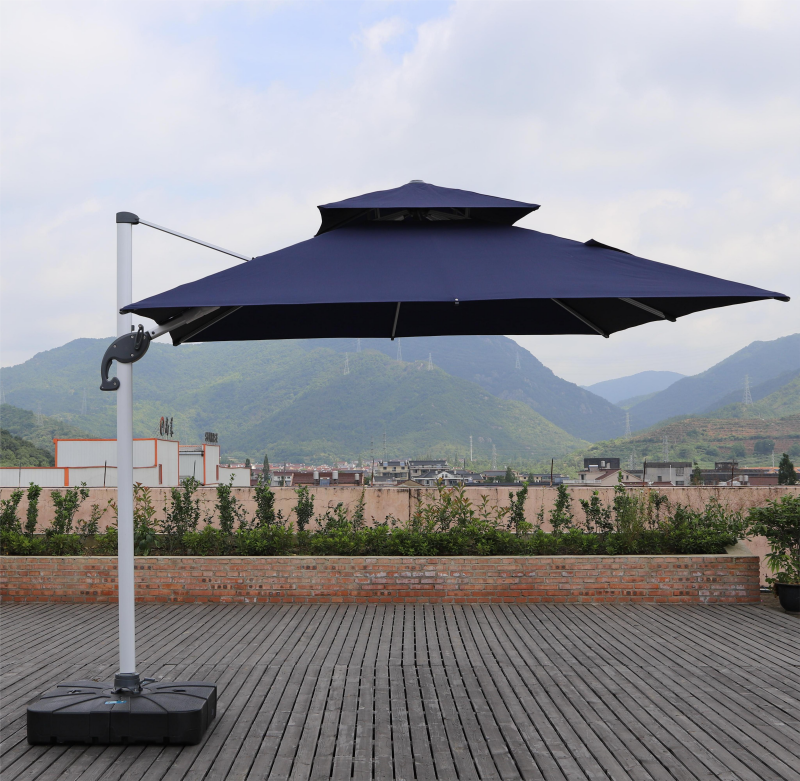 2023 Best Sale 10*10 Ft Cantilever Square Aluminum Roma Parasol Outdoor Garden Roma Patio Umbrellas