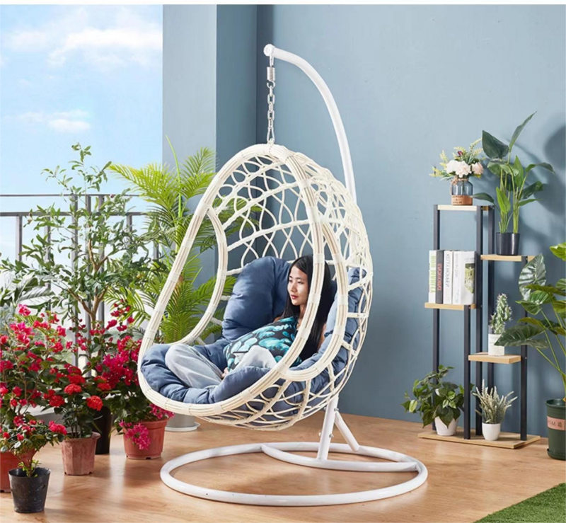 Courtyard Egg Chair Balcony Patio Garden Indoor Outdoor Furniture Metal Rattan Wicker Swing Hanging Chair