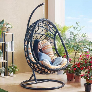 Courtyard Egg Chair Balcony Patio Garden Indoor Outdoor Furniture Metal Rattan Wicker Swing Hanging Chair