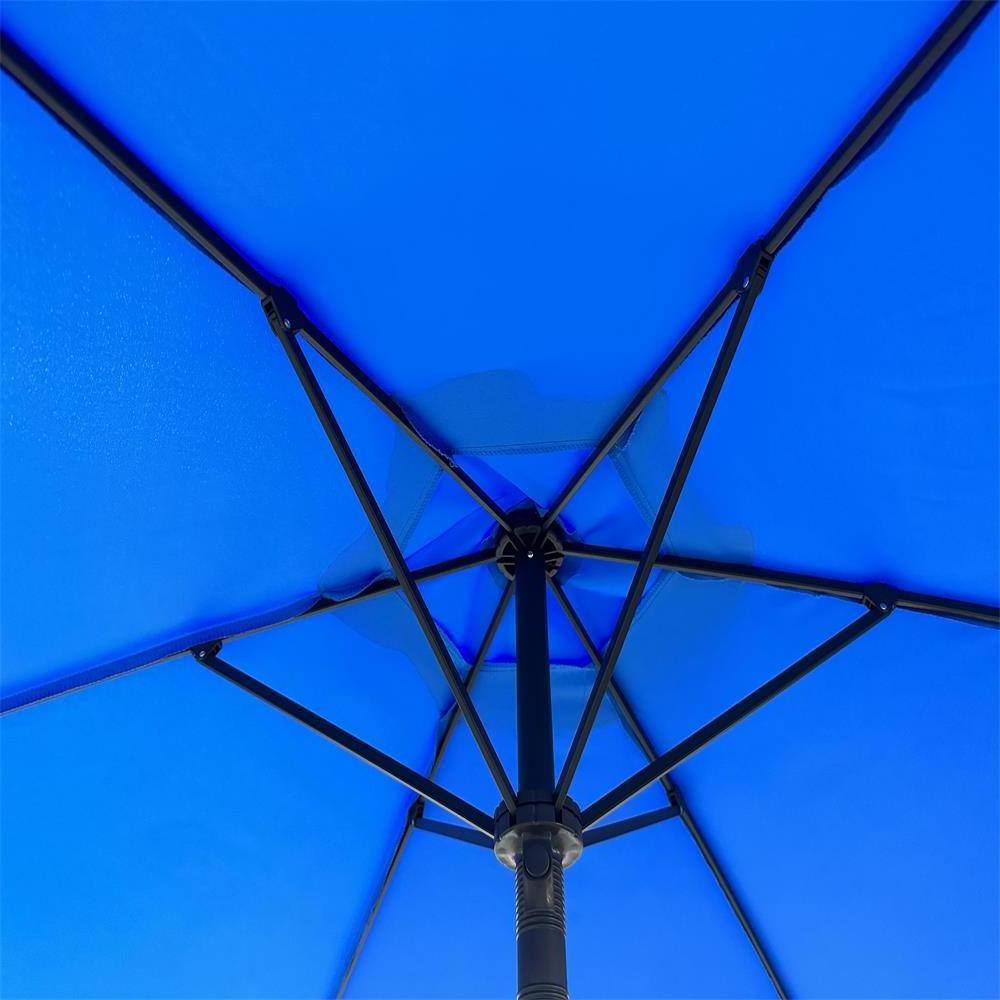 Promotional Patio Umbrella 2M Round Push Up Open Mechanism Portable Umbrella Easy to Carry Blue