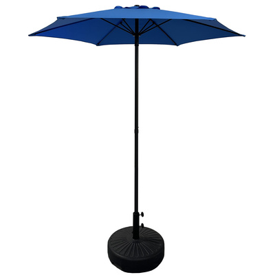 Promotional Patio Umbrella 2M Round Push Up Open Mechanism Portable Umbrella Easy to Carry Blue