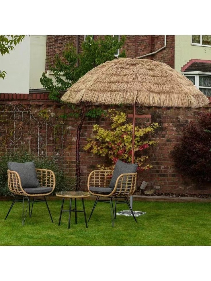 Wholesale Outdoor Hawaii 270CM Round Patio Sunshade Gardens Straw Grass Beach Tiki Umbrella