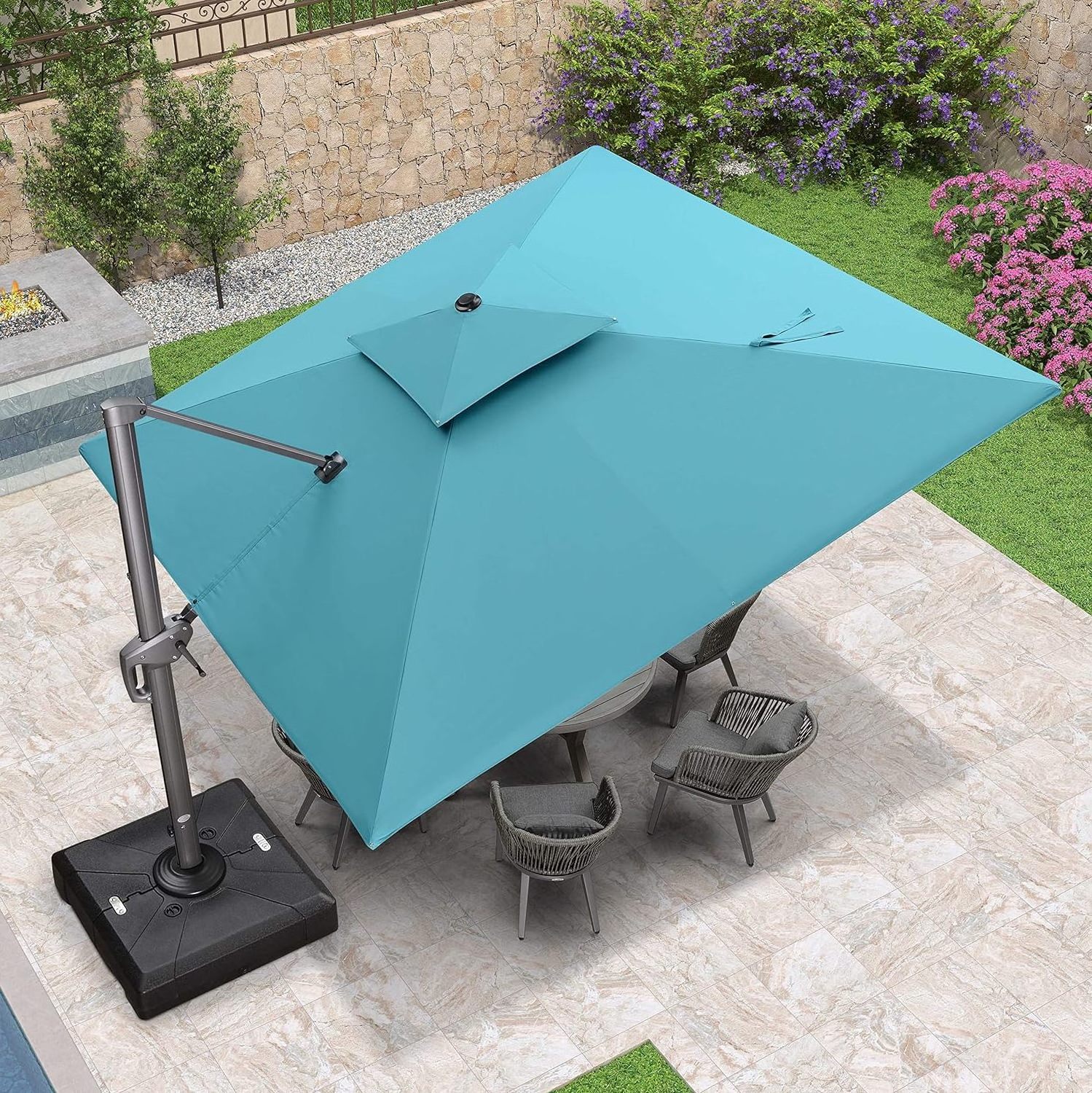 Led Big Size Umbrella Parasol Metal 3M Dia Solar Panel Patio Restaurant Umbrella Outdoor Garden