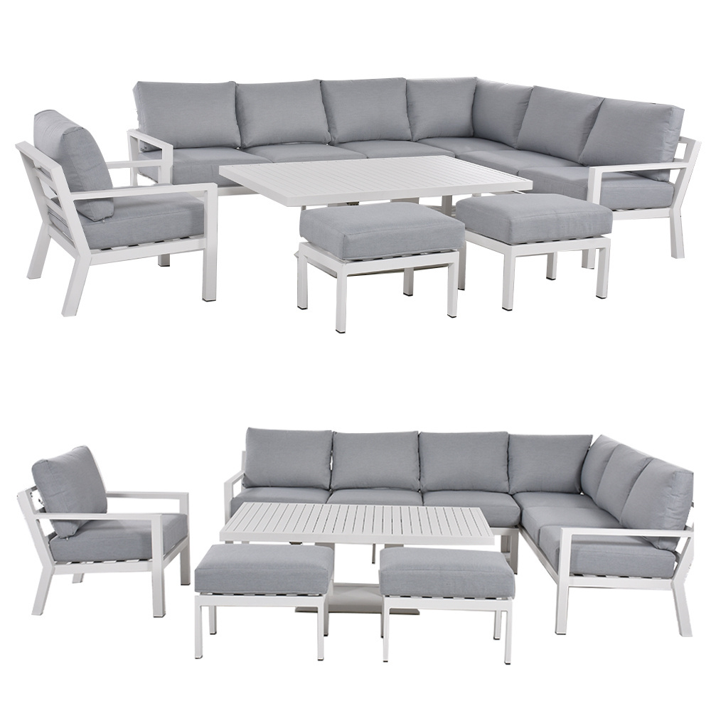 Luxurious Hot Sales L Shape Aluminum Sofa Set Modular Sofa Sets Garden Furniture Outdoor With High quality