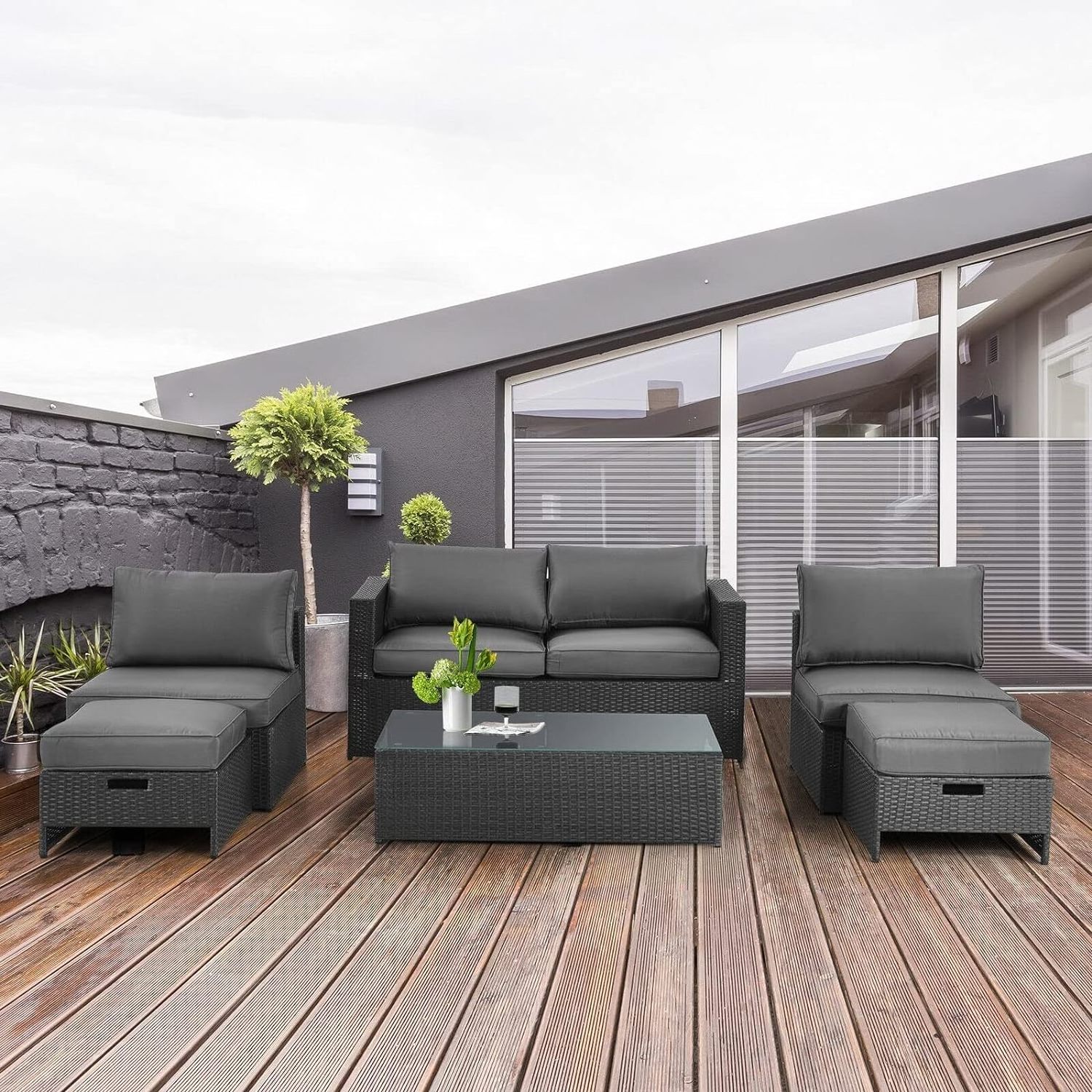 Sectional Plastic Wicker Rattan Synthetic Home And Garden Outdoor Furniture Sofa Set Luxury