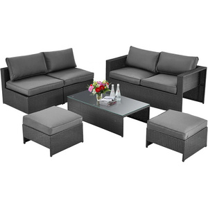 Sectional Plastic Wicker Rattan Synthetic Home And Garden Outdoor Furniture Sofa Set Luxury