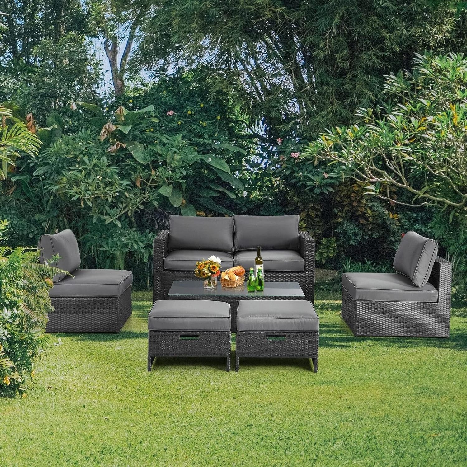 Sectional Plastic Wicker Rattan Synthetic Home And Garden Outdoor Furniture Sofa Set Luxury