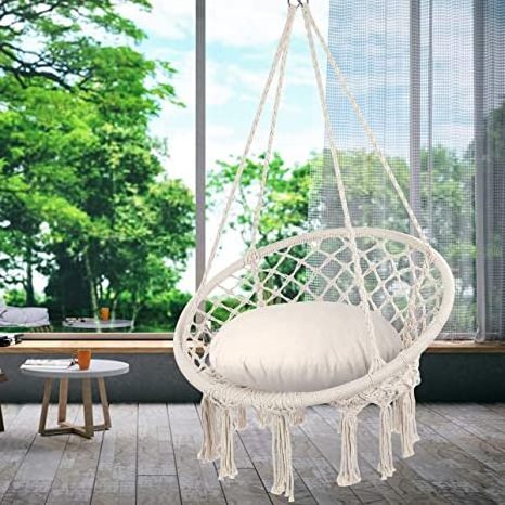 Wholesale Supplier Hammock Swing Chair Hanging Macrame Rope Hammock Chair with W/O Metal Stand