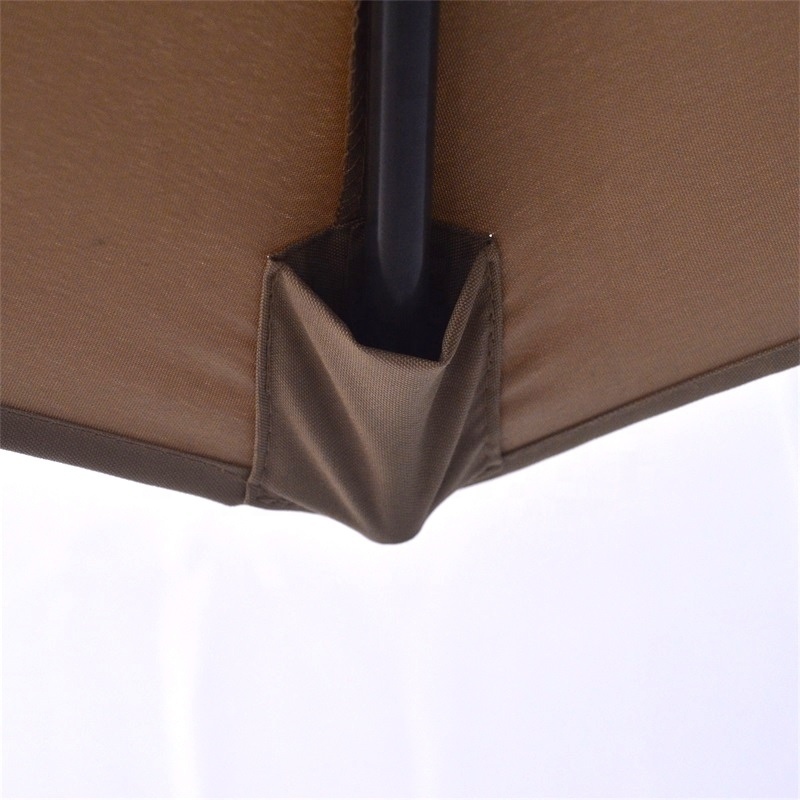 Double Roof Brown Waterproof Recycle Durable Patio Parasol Banana Umbrella for Outdoor Use