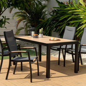 Modern Hot selling good quality outdoor aluminum patio furniture  dining set plastic wood table set garden furniture