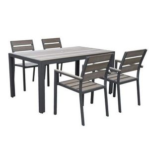 Outdoor dining table and chair set modern aluminum for garden restaurant use