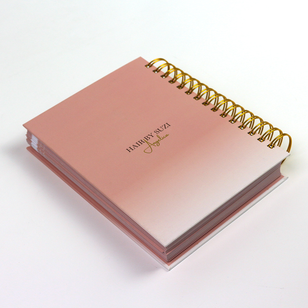 Wholesale handmade Custom Printing A5 Hardcover Gold Spiral 2024 Weekly Daily Planners Notebooks