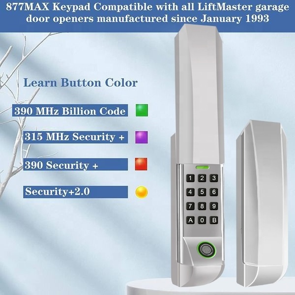 garage door fingerprint keypad 280-870mhz multi frequency multi  remote control