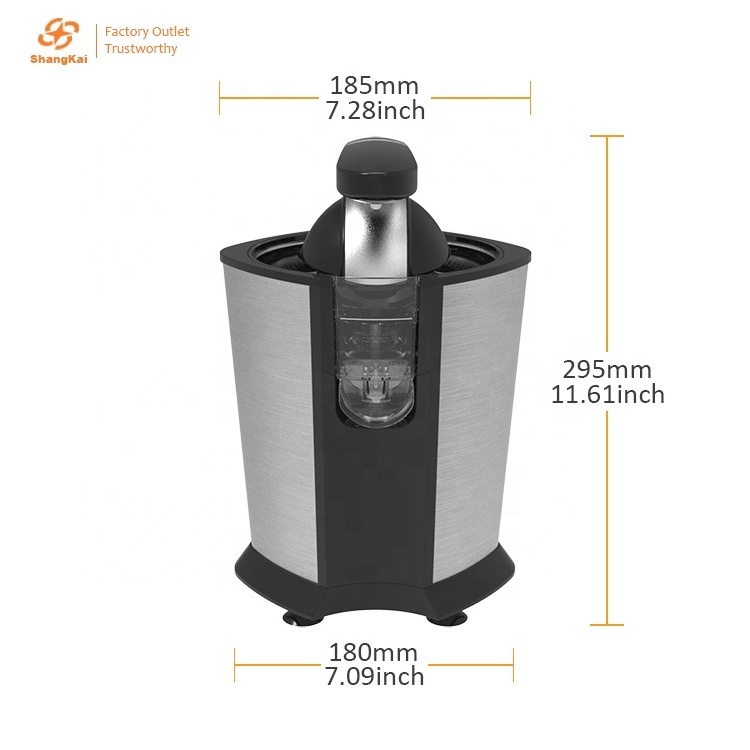 Eurolux Electric Orange Juicer Squeezer Stainless Steel 160 Watts of Power Soft Grip Handle and Cone Lid for Easy Use