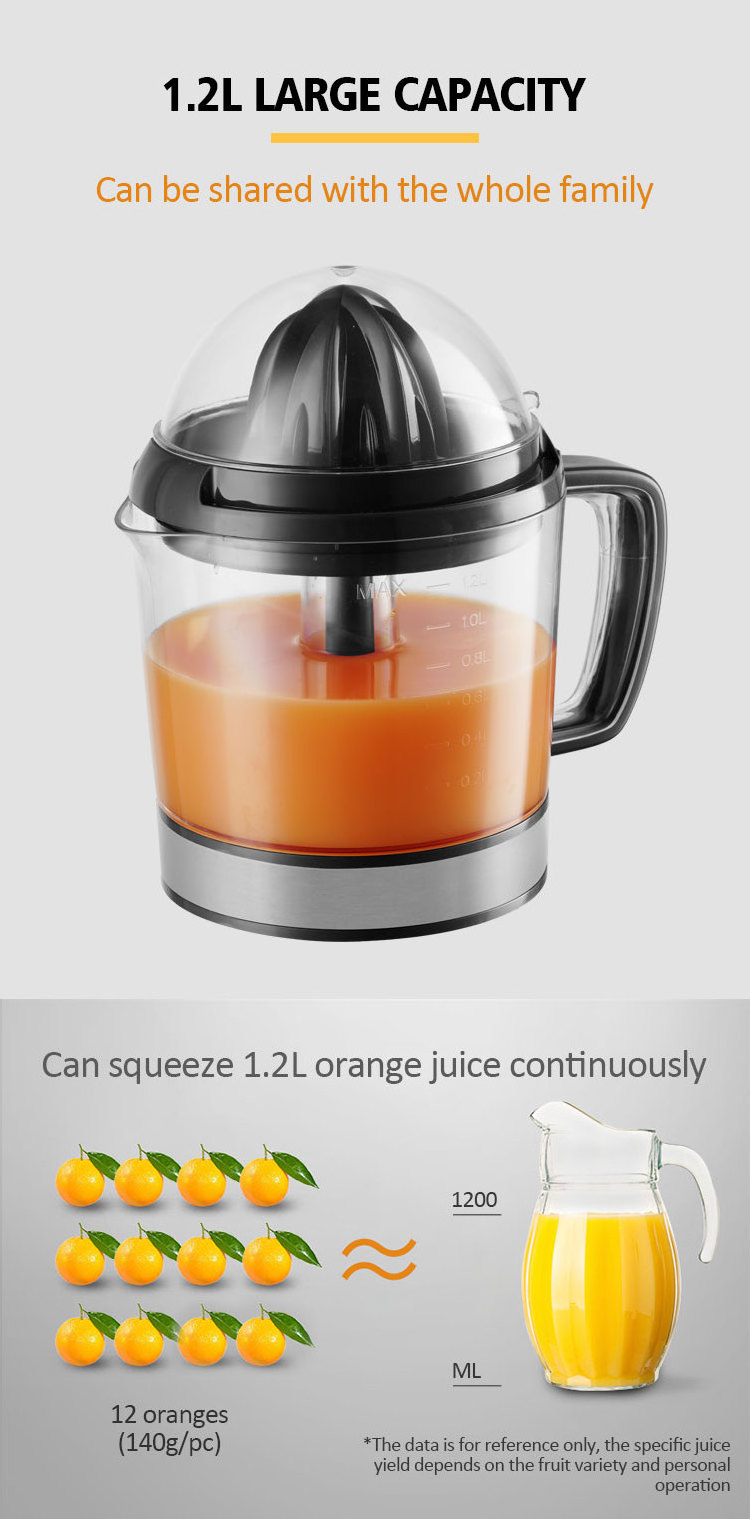 2023 hot selling home appliance 40 W with big 1200 ml capacity citrus juicer for home using