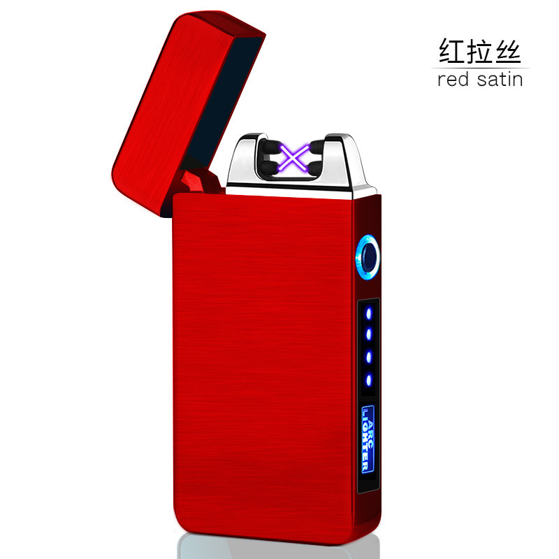 2023 Fast charging usb pulse lighter electric lighter custom logo double arc lighter logo wholesale for cigarette