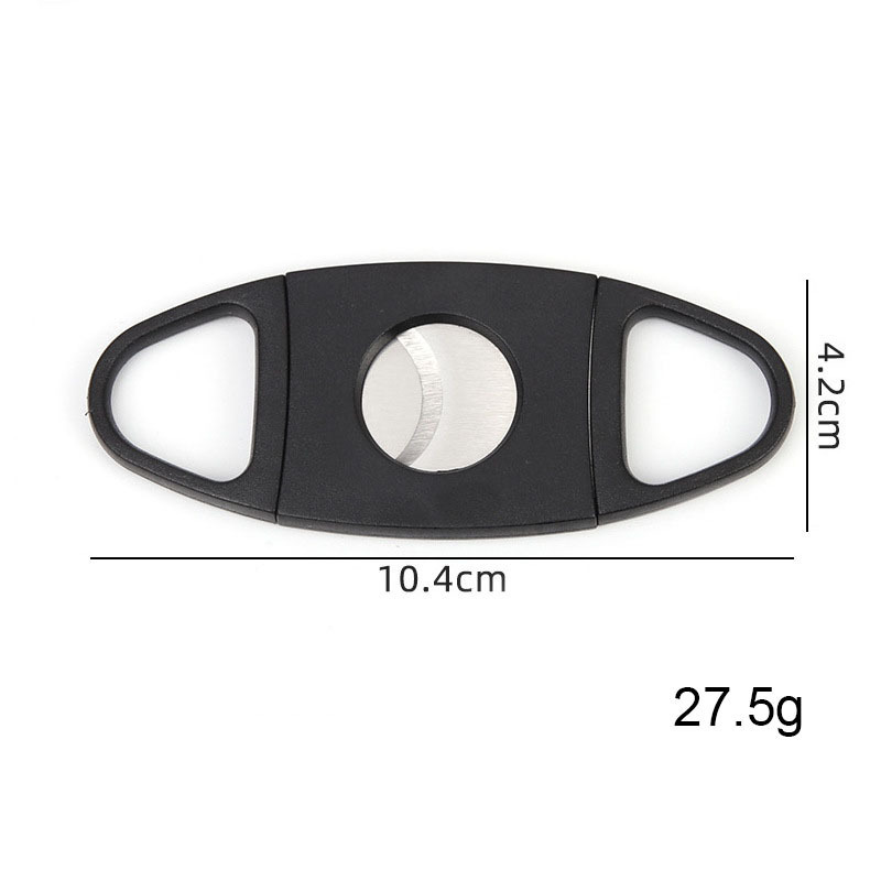 JUJI Wholesale Luxury Portable Double Cigar Cutter Stainless Steel Table Plastic Cigar Cutter Smoking Accessories