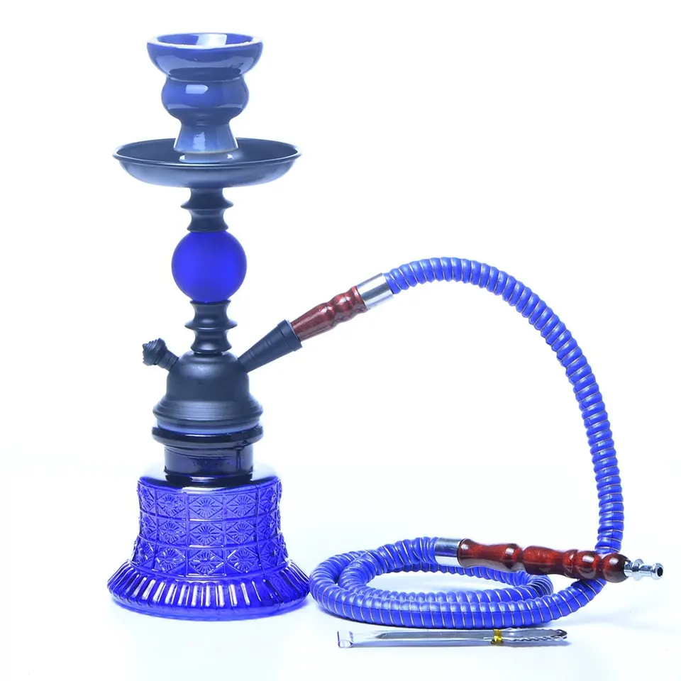 Juji 2023 New Hookah Set Arabic Single Pipe Portable Blue Hookah Premium Hookah 1 Hose Set Smoking Accessories