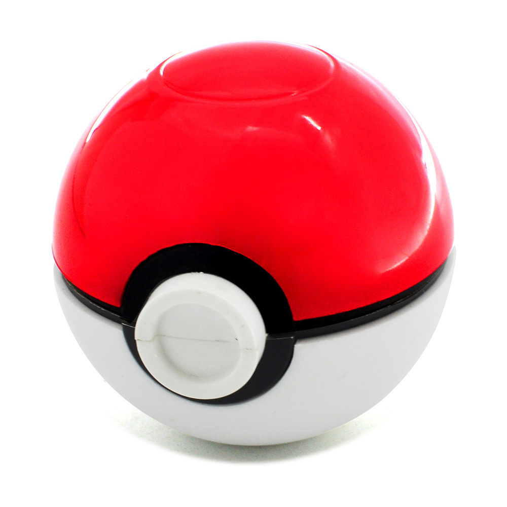 JUJI Hot Selling 3 Layers Metal Cartoon Cute Poke Ball Smoking Dry Tobacco Herb Grinder With Gift Box