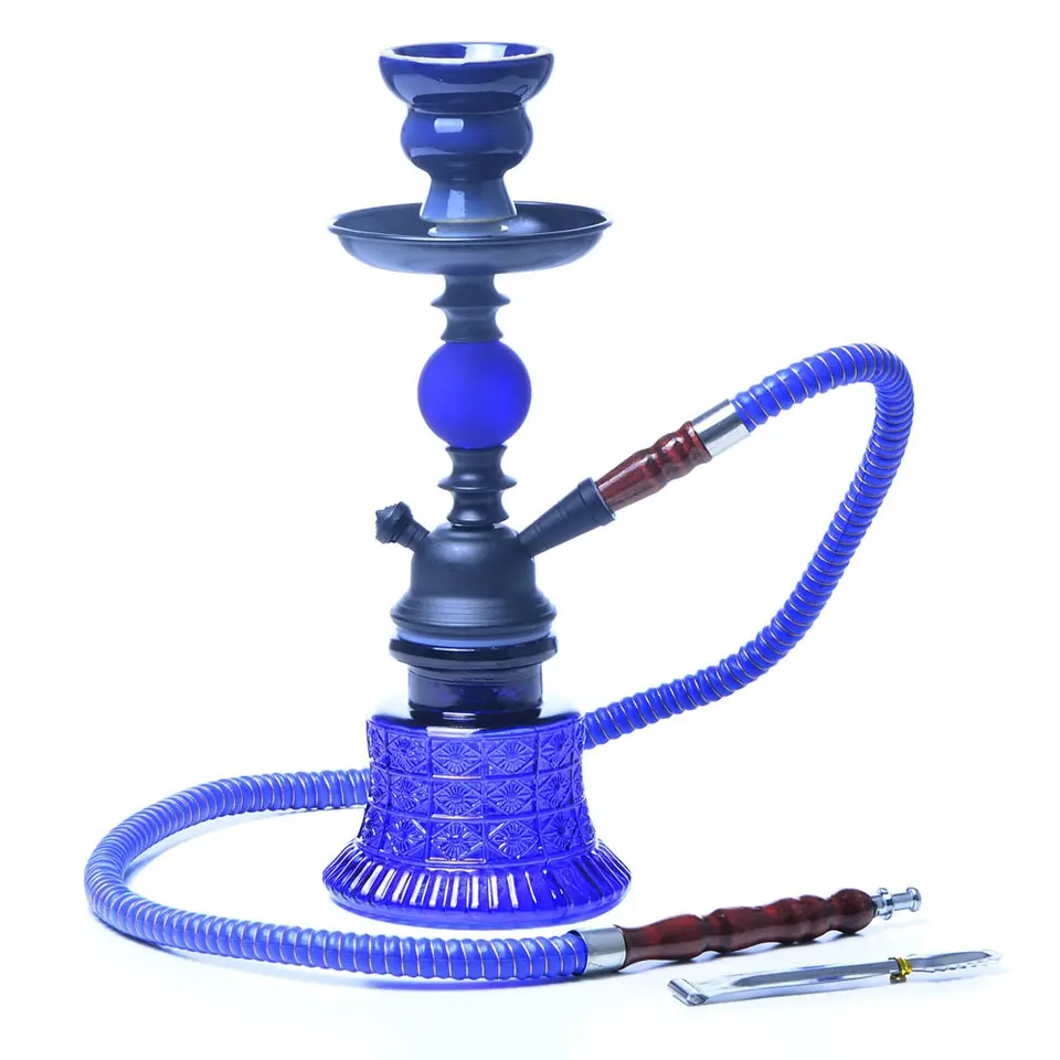 Juji 2023 New Hookah Set Arabic Single Pipe Portable Blue Hookah Premium Hookah 1 Hose Set Smoking Accessories