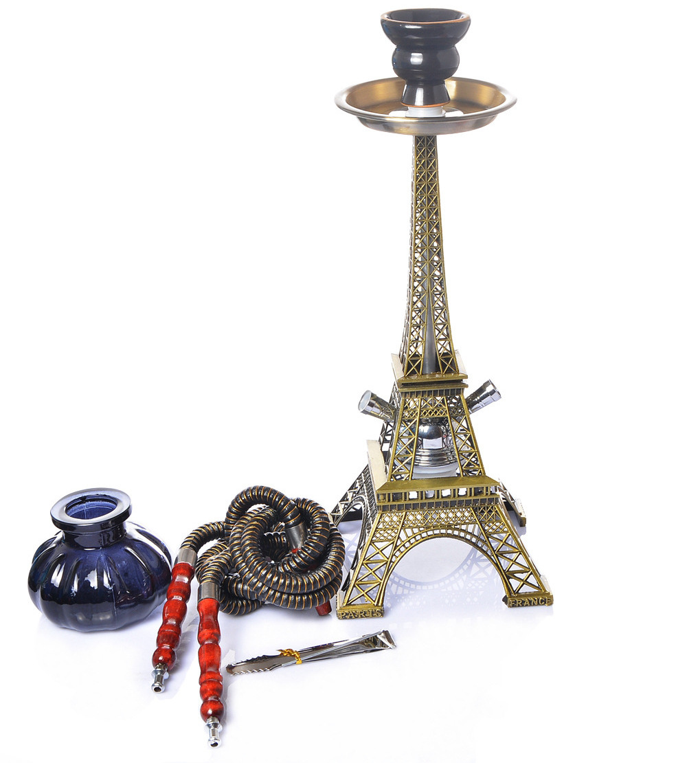 JUJI 2023 New Custom Logo Manufacturers Stock Hookah Eiffel Tower Set Accessories Pipe Hookah Shisha Hubbly Bubbly Hookah Chicha